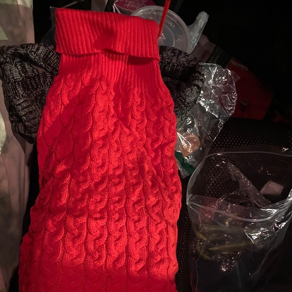 Red Cable Knit Sweater